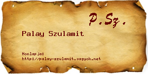Palay Szulamit névjegykártya